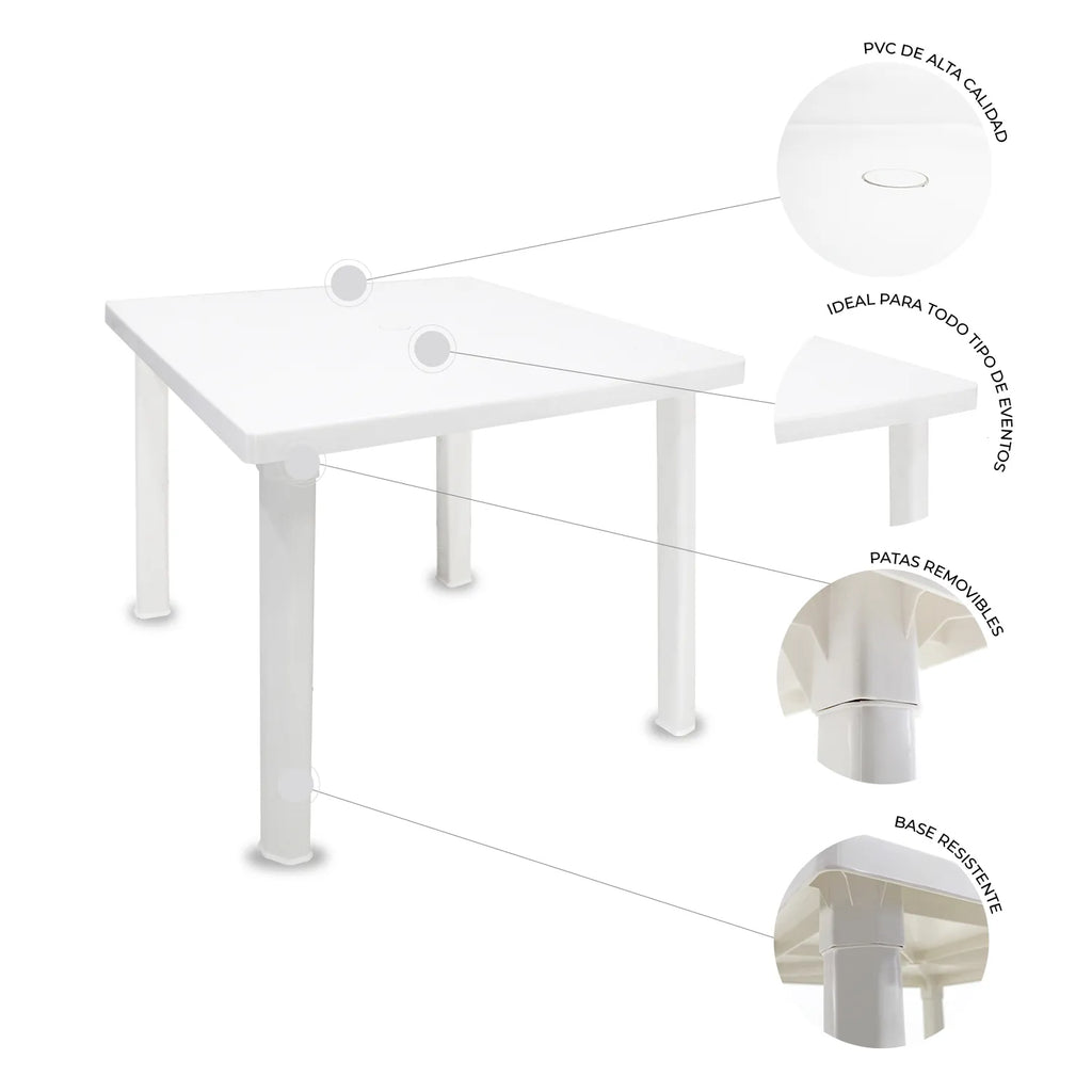 Mesa Cuadrada Desarmable 80cm