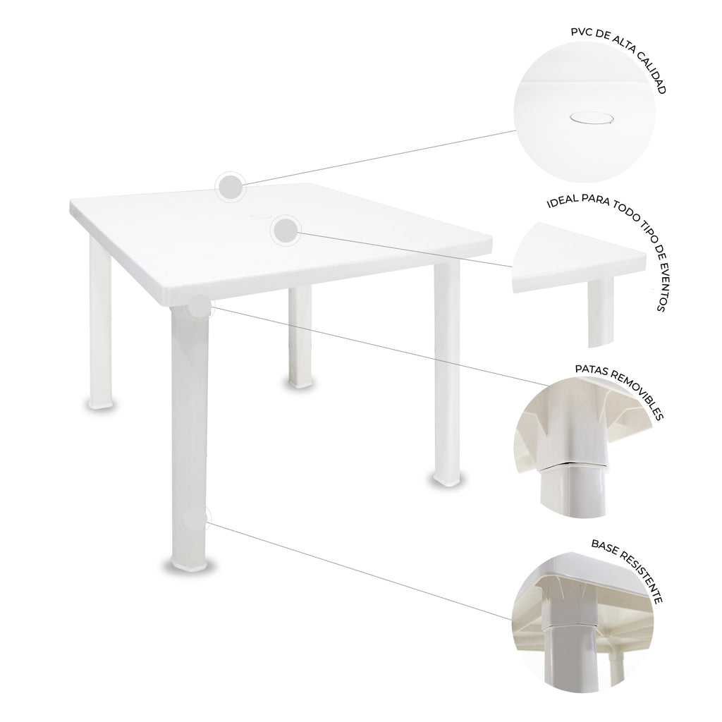 Mesa Cuadrada Desarmable 80cm