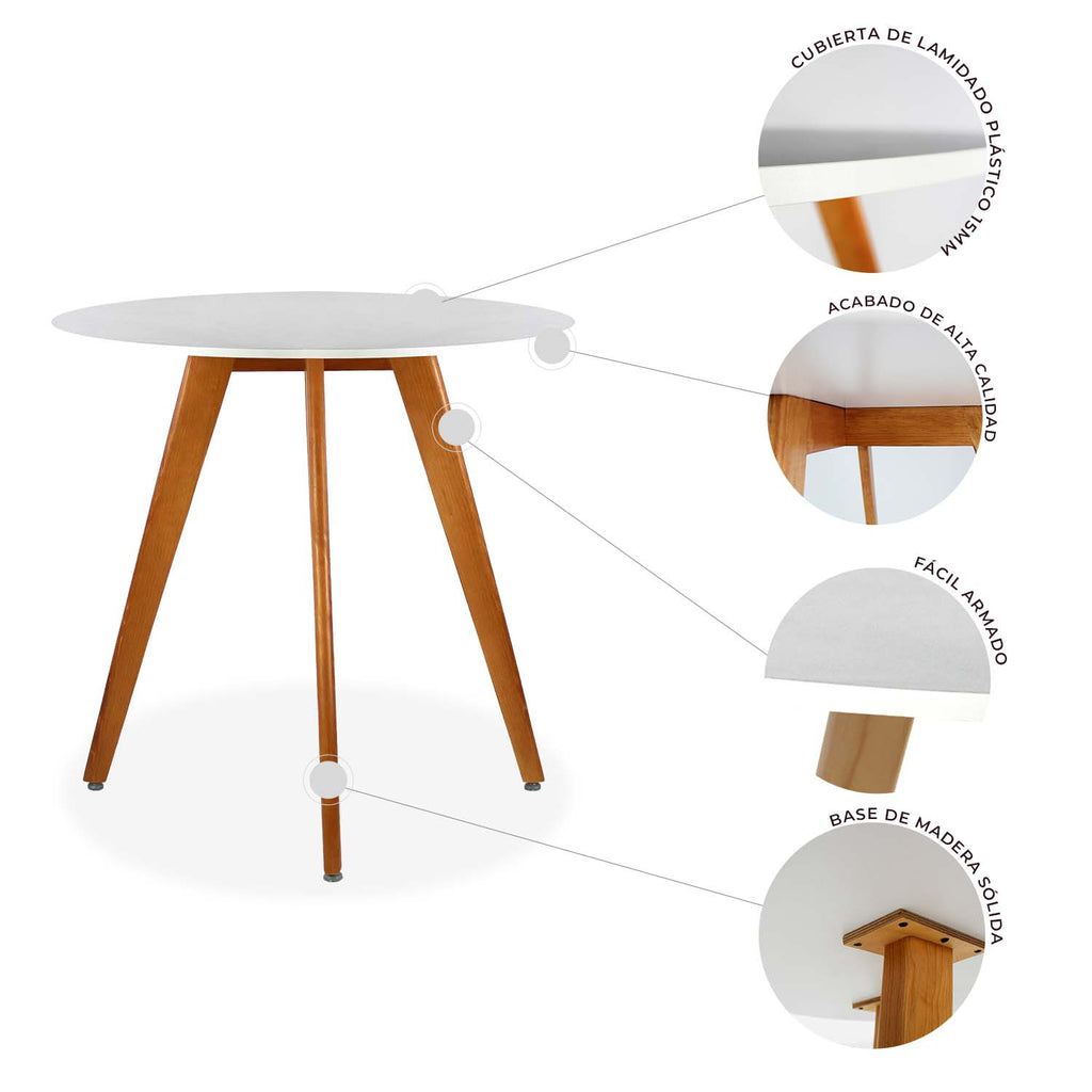 Mesa de Comedor Circular Frankfurt 80cm