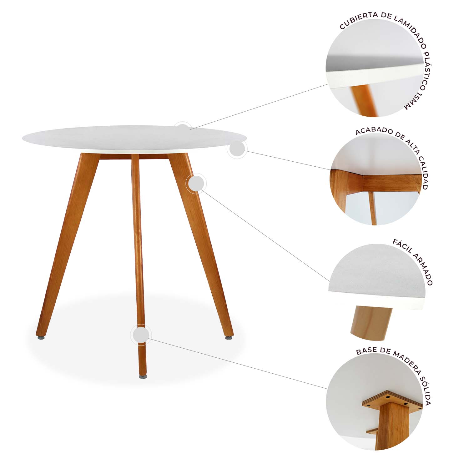 Mesa de Comedor Circular Frankfurt 80cm