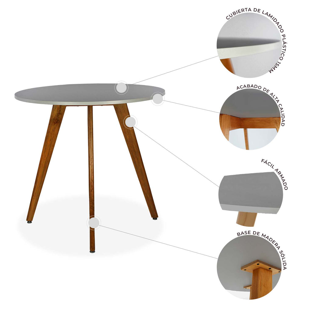 Mesa de Comedor Circular Frankfurt 80cm