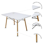 Comedor Mesa Rectangular Blanco 120X80 + 4 Sillas Frankfurt