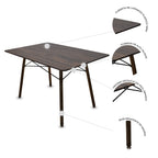 Comedor Mesa Oslo Rectangular Nogal + 4 Sillas Oslo