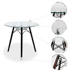 Comedor Mesa Oslo Cristal T8 Nogal + 4 Silla Vento