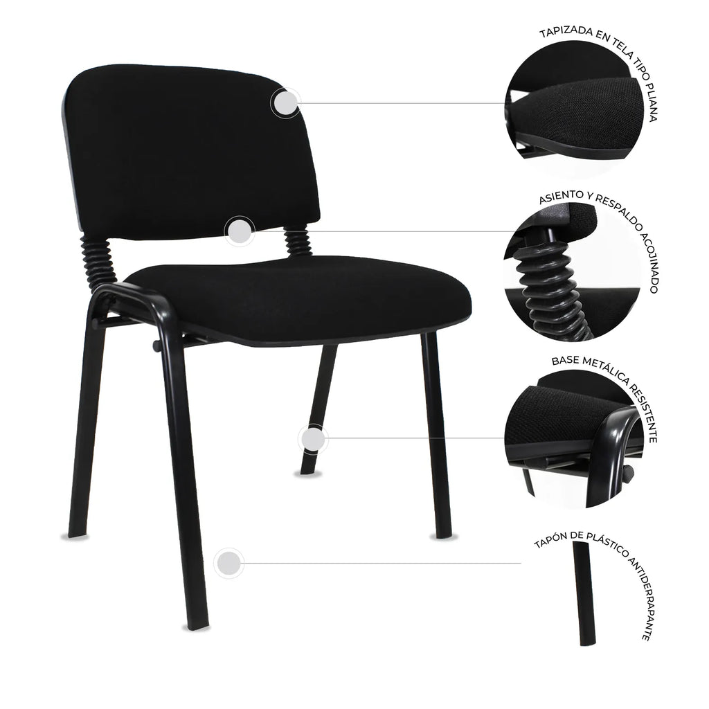 Set de 4 Sillas Fijas Tela ISO