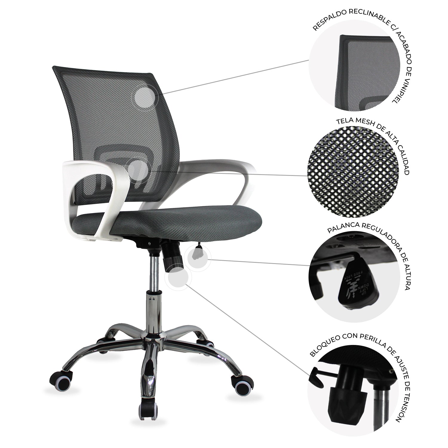 Silla Ejecutiva 107 Mesh Gris