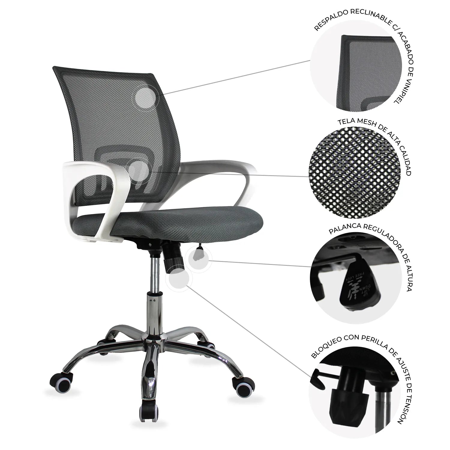 Silla Ejecutiva 107 Mesh Gris