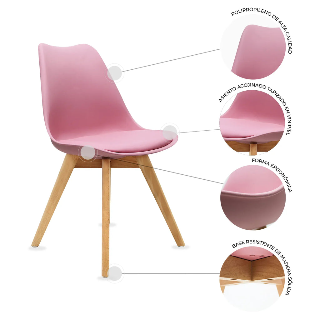 Comedor Mesa Oslo Cristal T5  + 4 Sillas Frankfurt