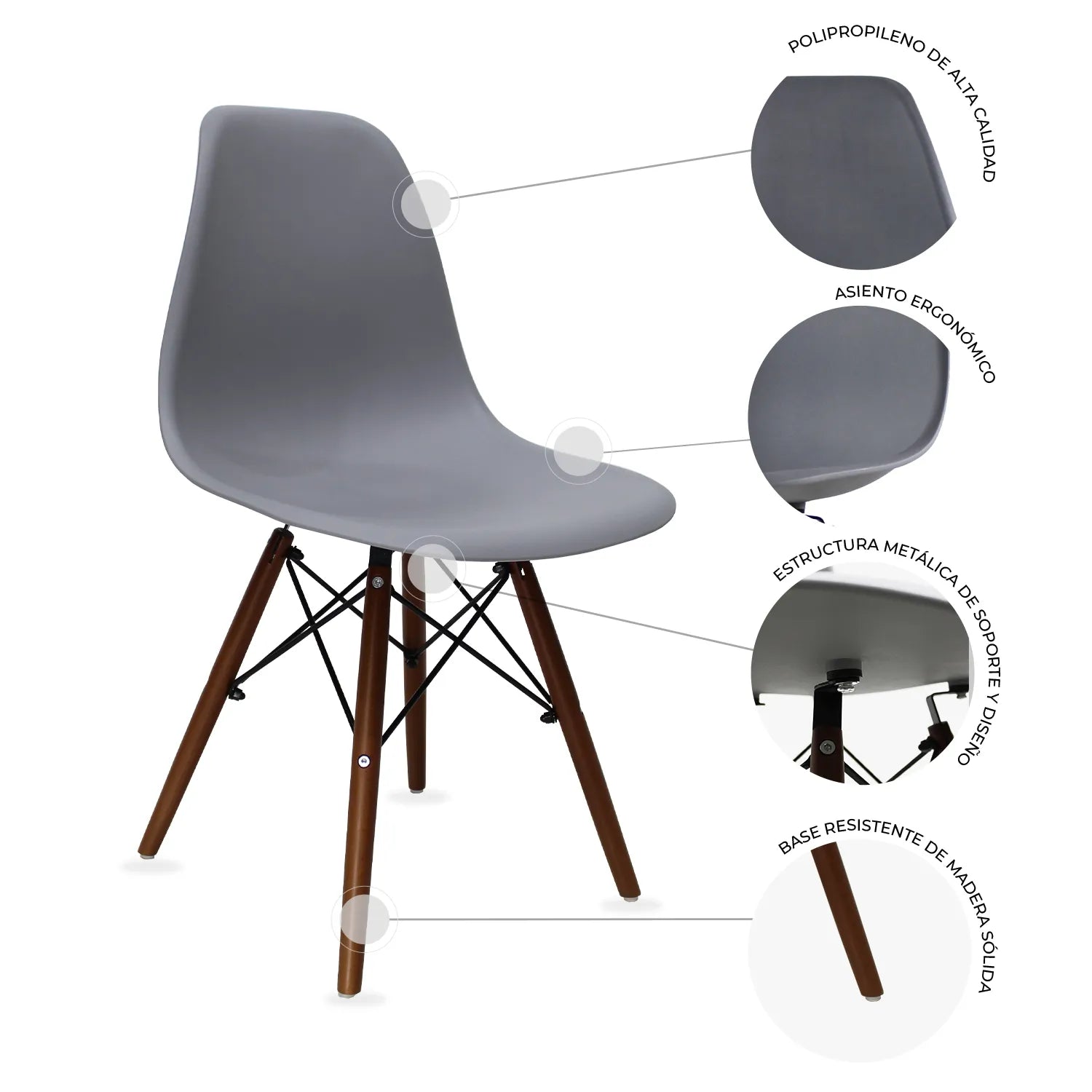 Set de 4 Sillas Oslo Nogal