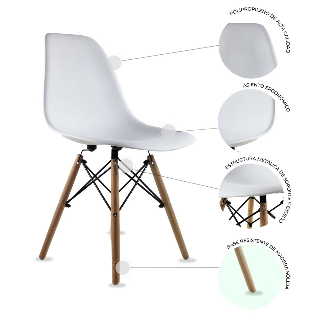 Set de 4 Sillas Oslo Eames | Juego para comedor