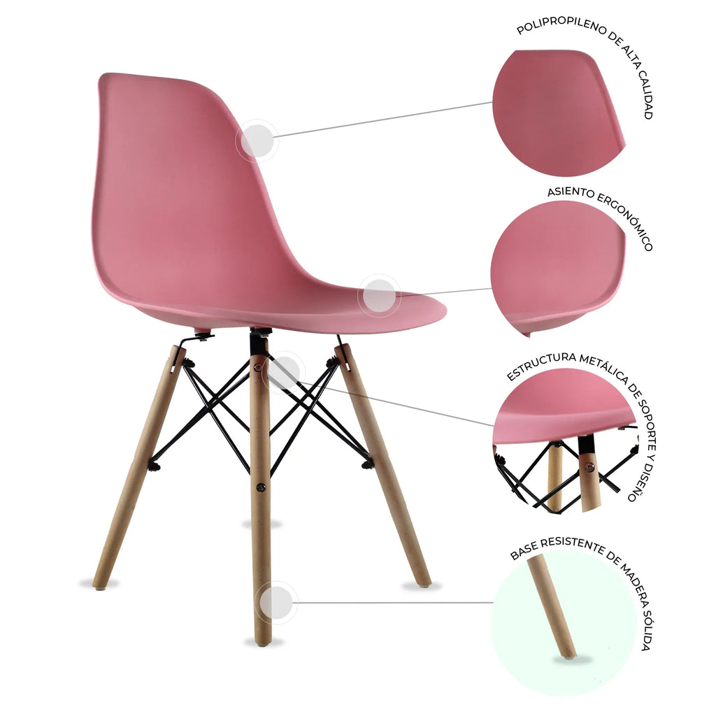 Set de 4 Sillas Oslo Eames | Juego para comedor