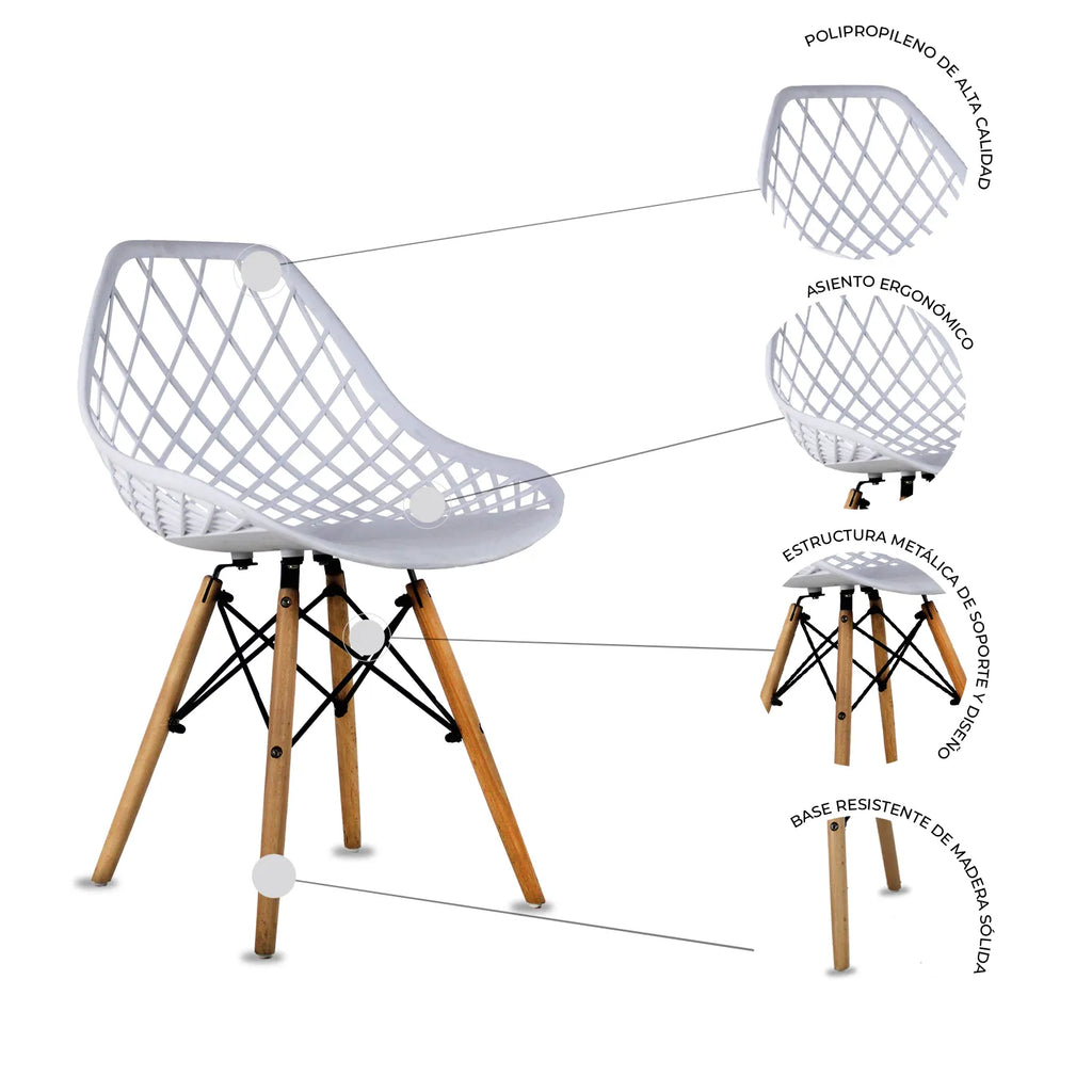 Set de 2 Sillas Oslo Vento | Sillas Eames para comedor