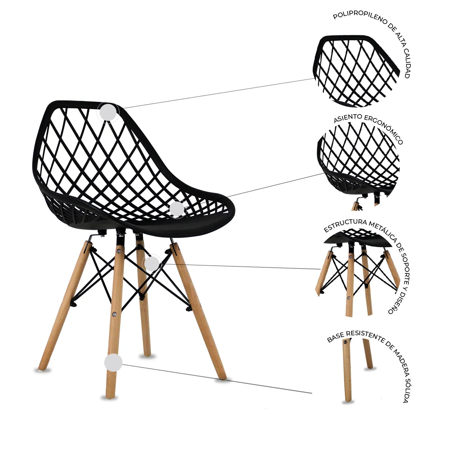 Comedor Mesa T5 + 4 Sillas Oslo Vento