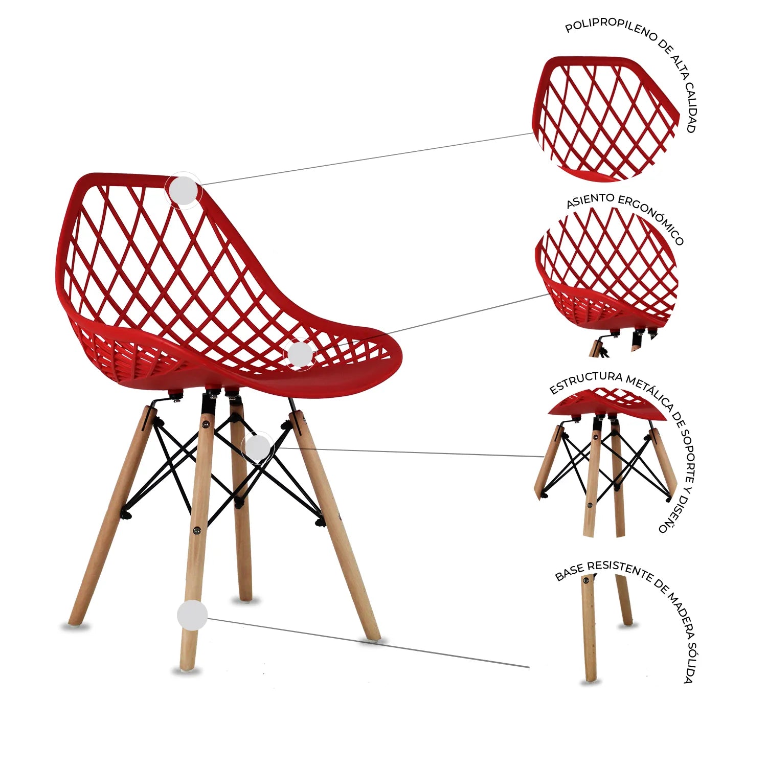 Set de 2 Sillas Oslo Vento | Sillas Eames para comedor