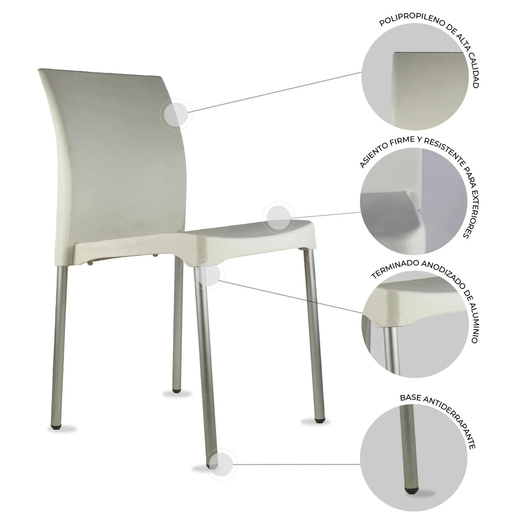 Silla Vivanti | Silla para interior y exterior resistente UV