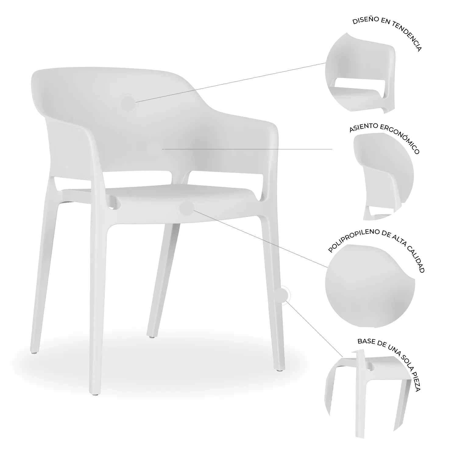 Set de 4 Sillas Capri