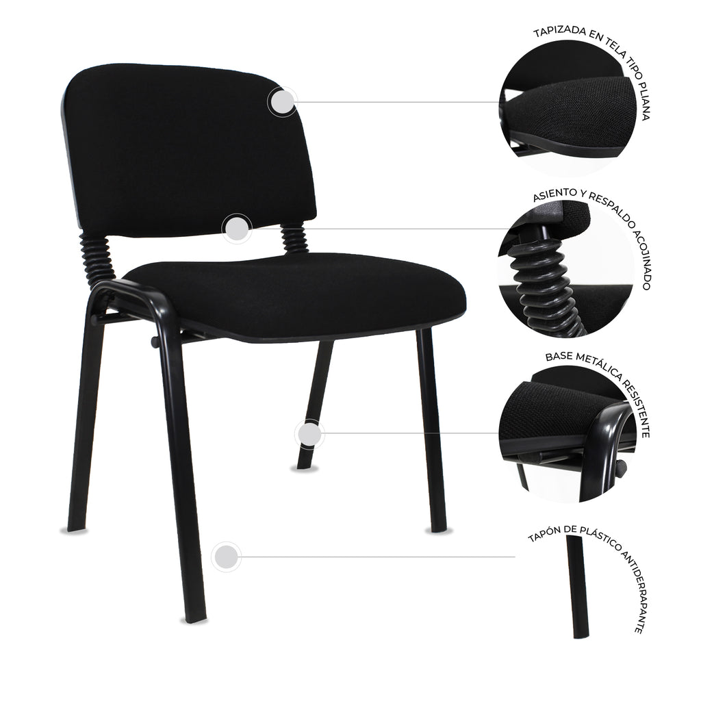 Set de 4 Sillas Fijas Tela ISO