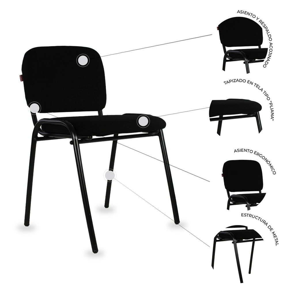 Set de 4 Sillas Fijas Tela 104Z