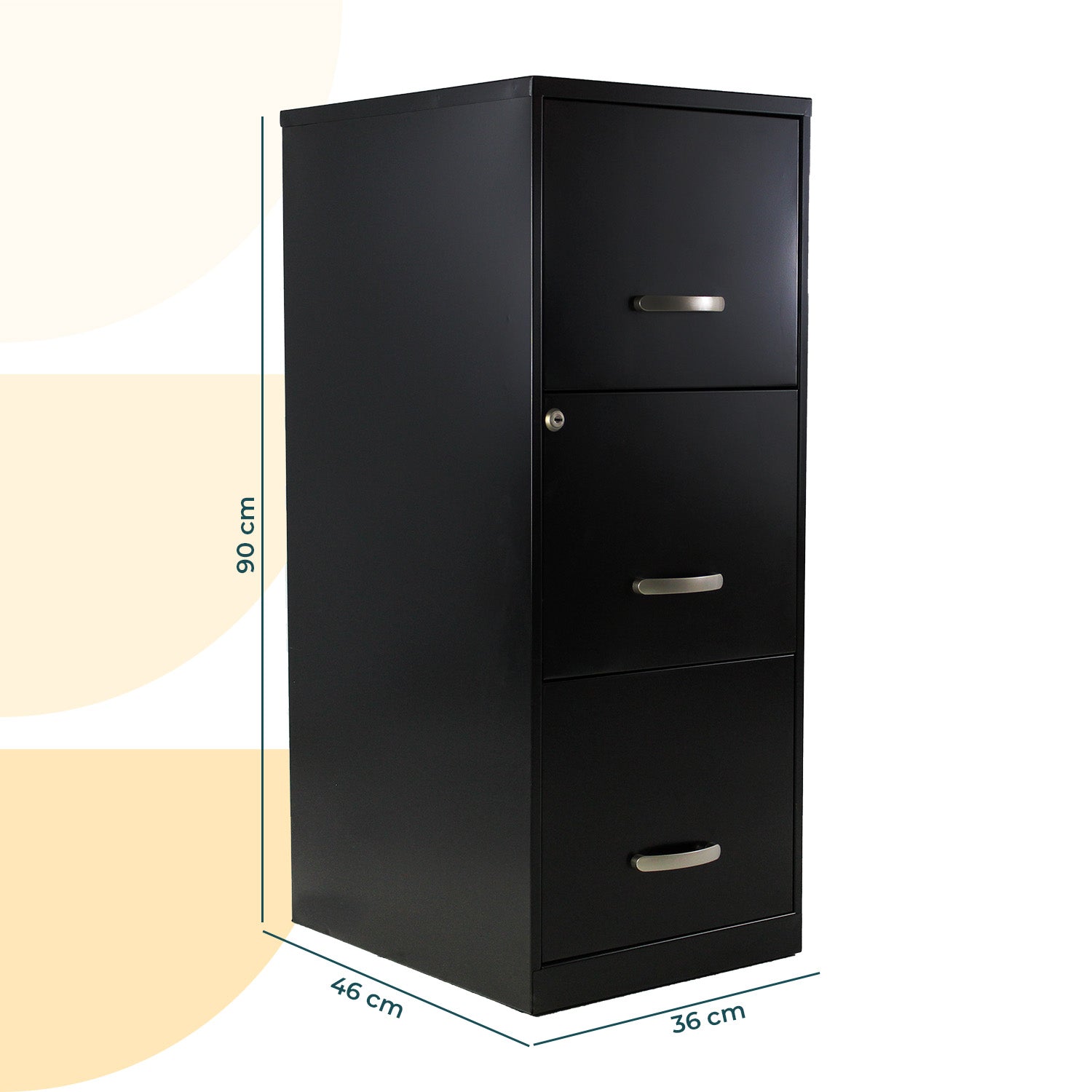 Archivero Metálico 3 gavetas Carta 17438 Negro