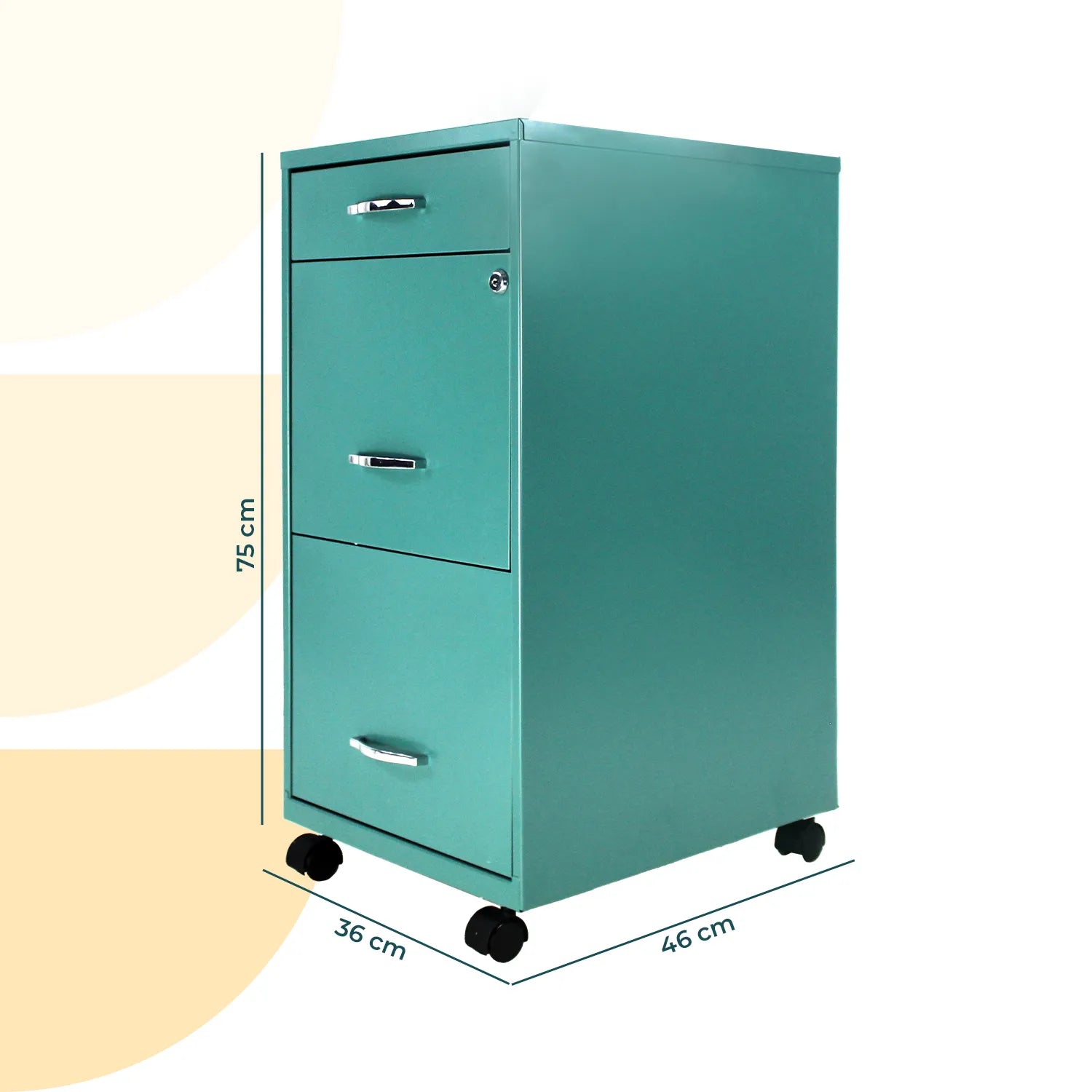 Archivero Metálico 2+1 gavetas Carta móvil 24421