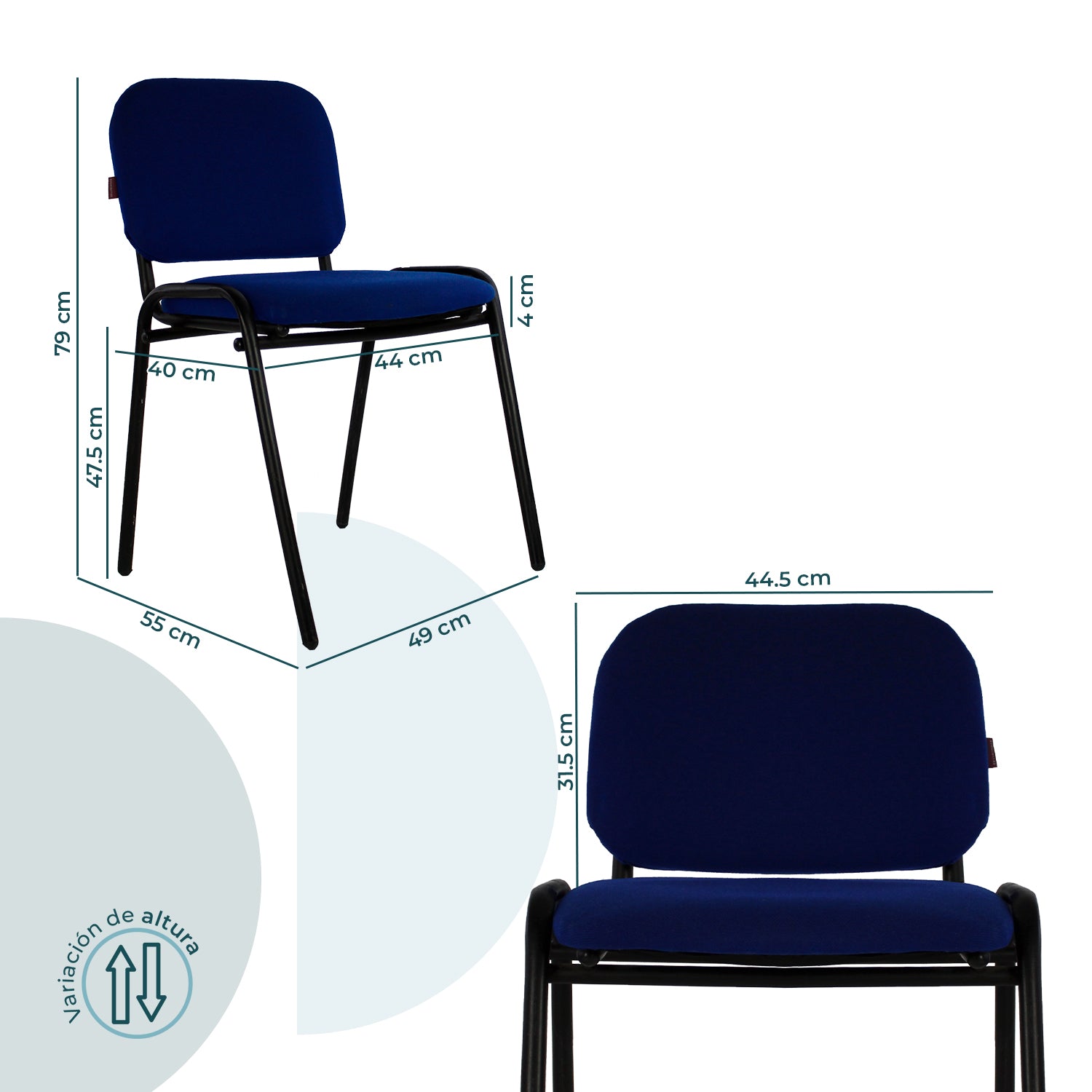 Set de 4 Sillas Fijas Tela 104Z