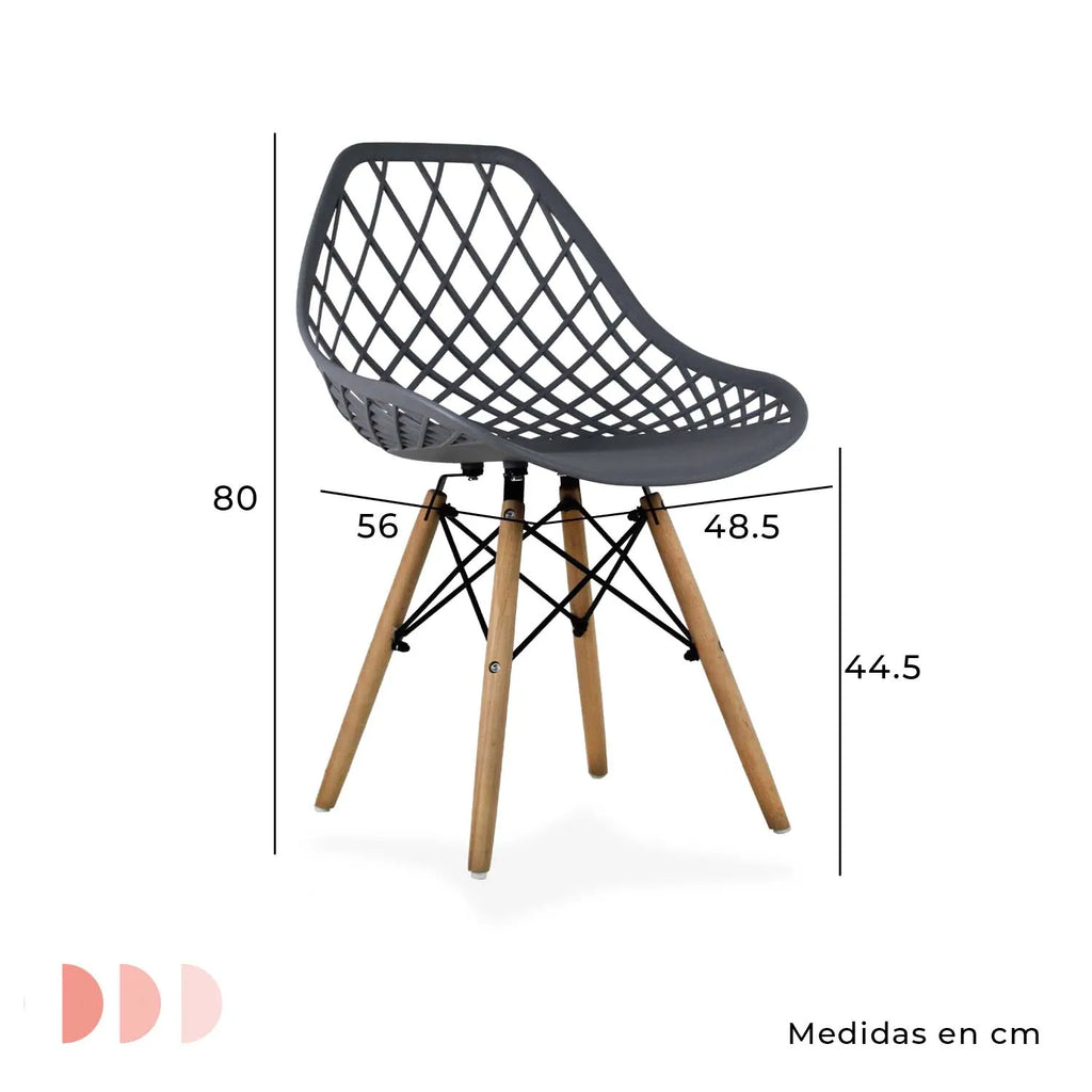 Comedor Mesa Oslo Cristal T8 Nogal + 4 Silla Vento