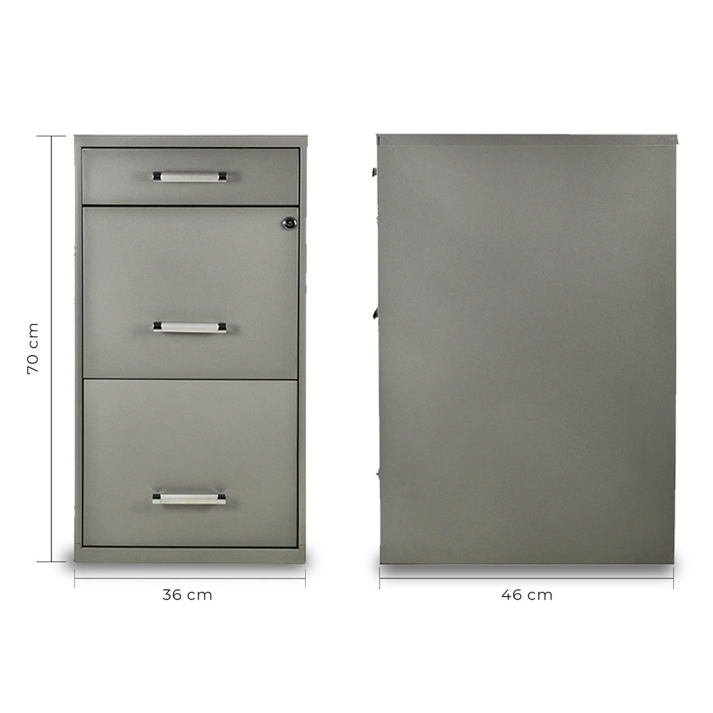 Archivero Metálico 2+1 gavetas Carta 17069 Gris