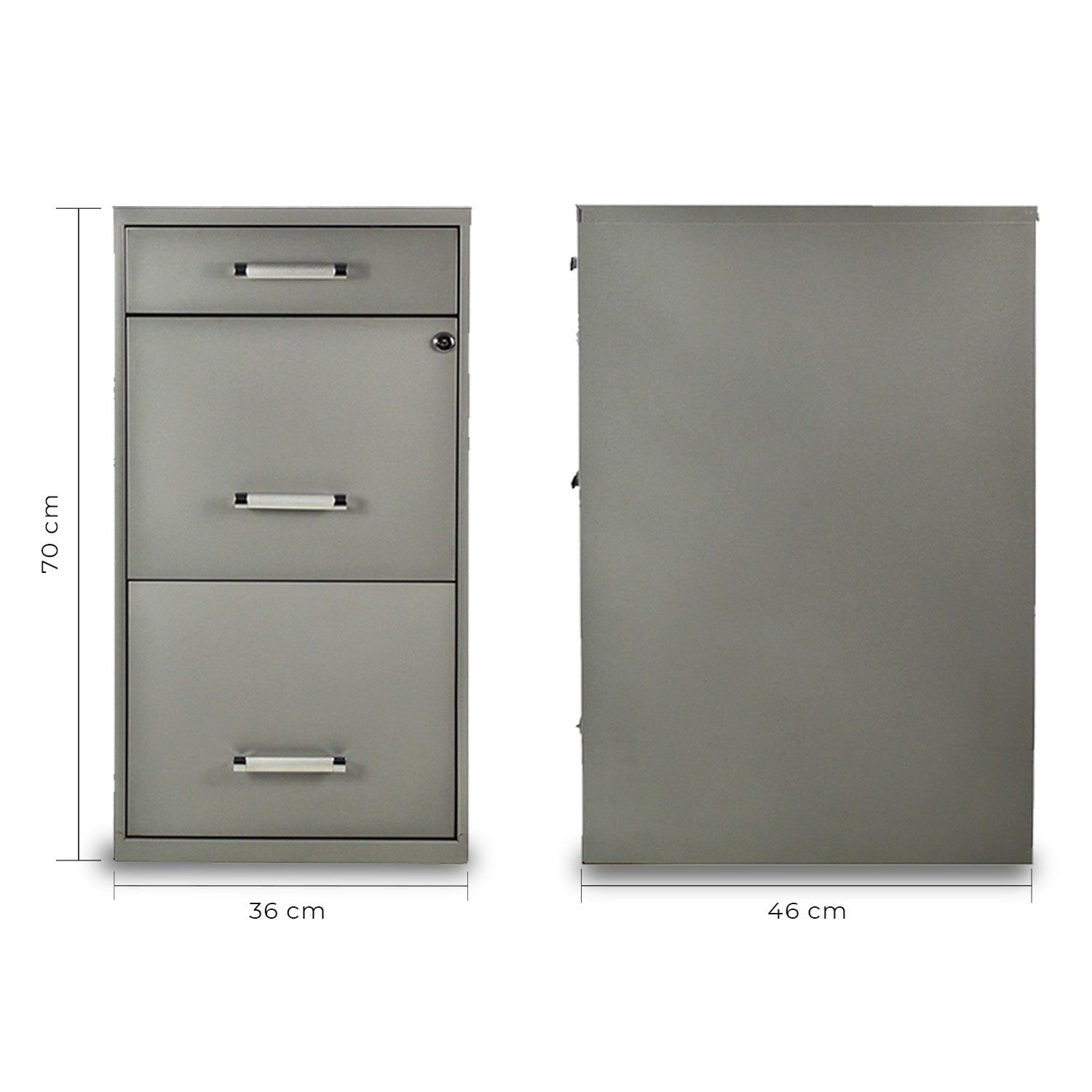 Archivero Metálico 2+1 gavetas Carta 17069 Gris