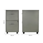 Archivero Metálico 2 gavetas Carta móvil 15478 Gris