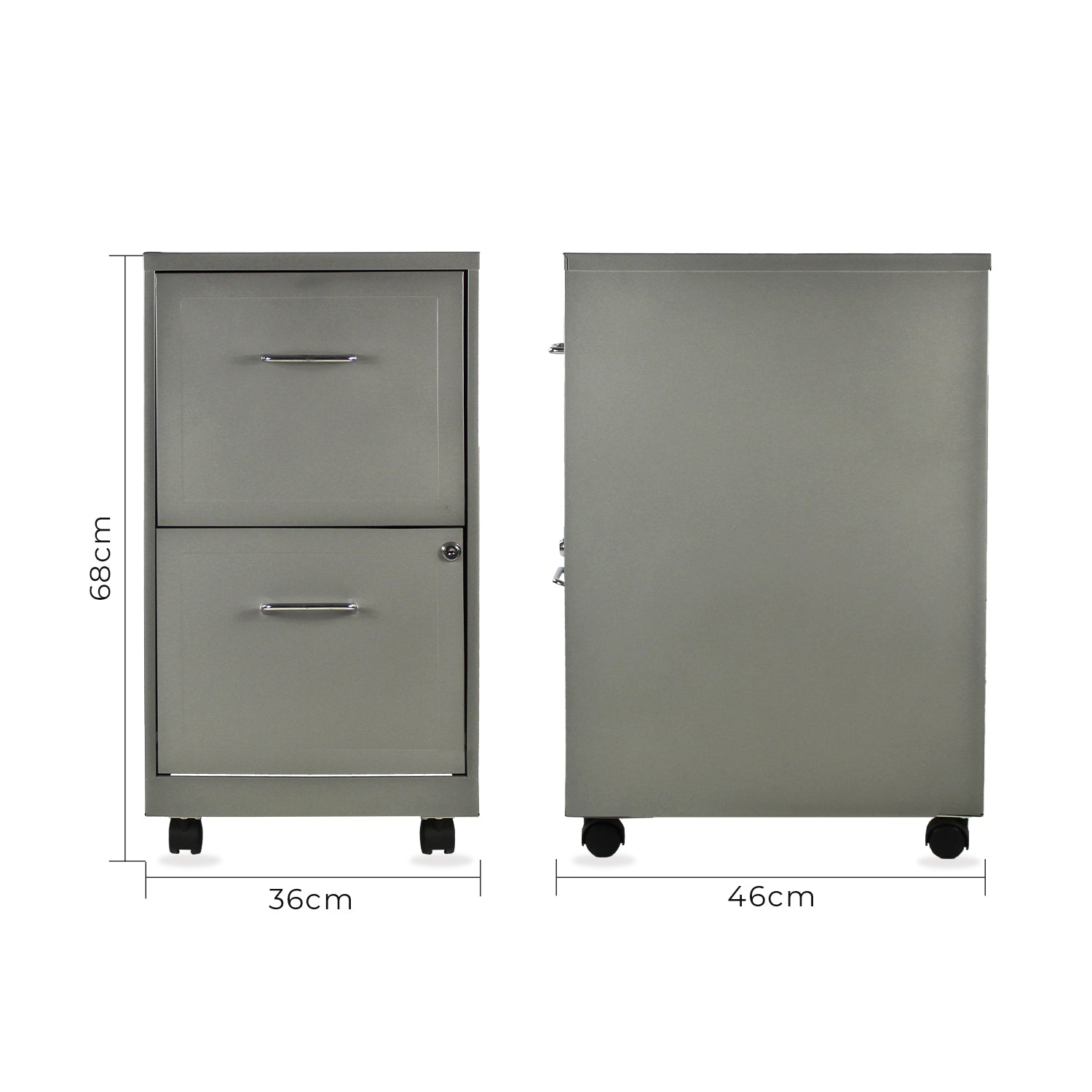 Archivero Metálico 2 gavetas Carta móvil 15478 Gris