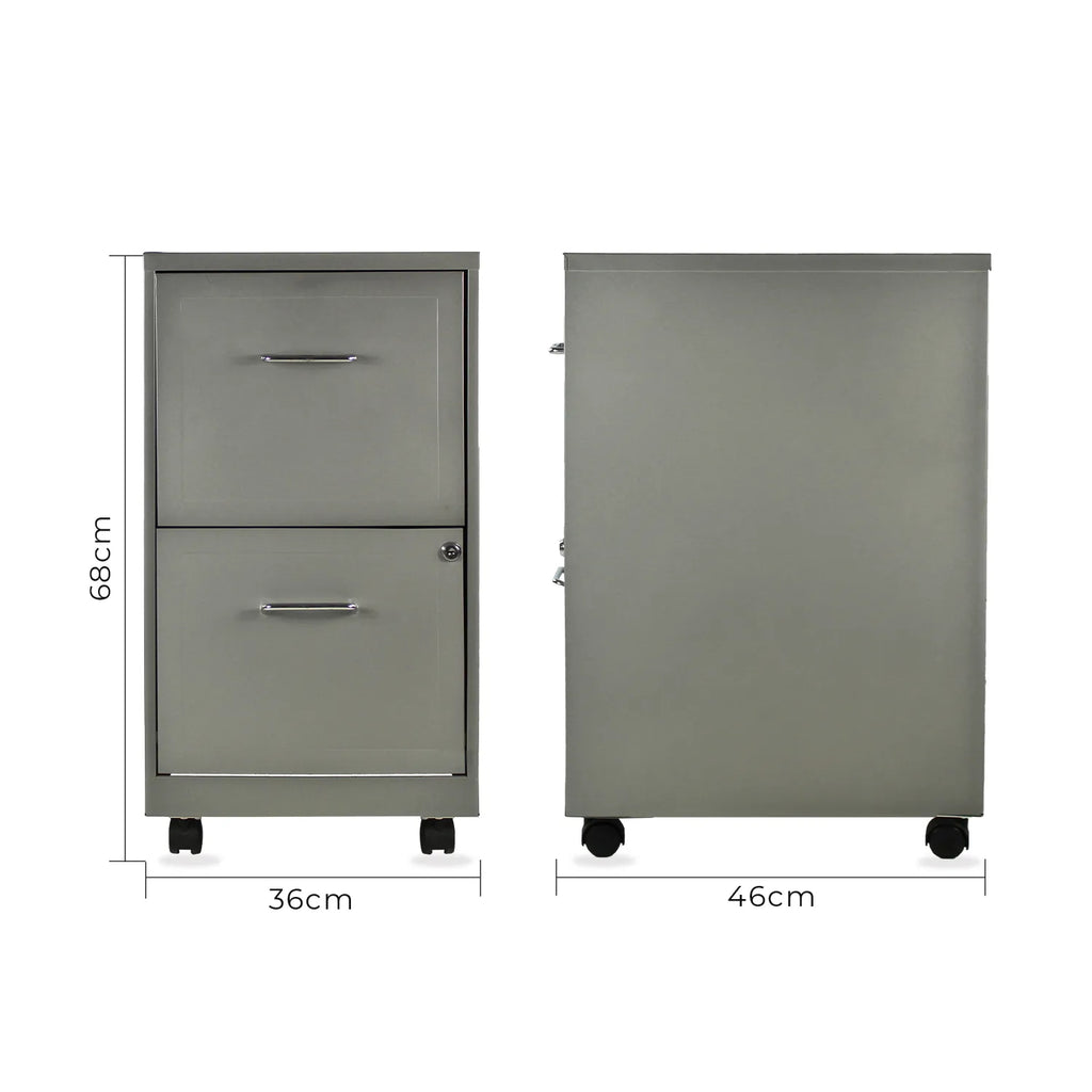 Archivero Metálico 2 gavetas Carta móvil 15478 Gris