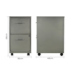 Archivero Metálico 2 gavetas Carta móvil 15478 Gris