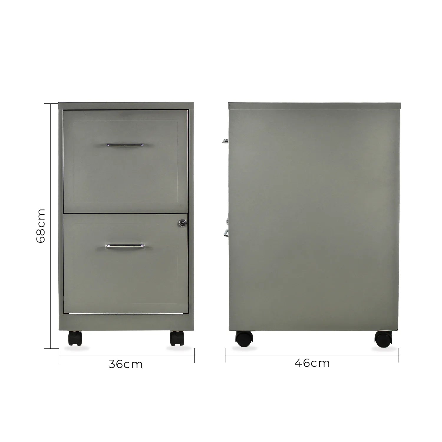 Archivero Metálico 2 gavetas Carta móvil 15478 Gris