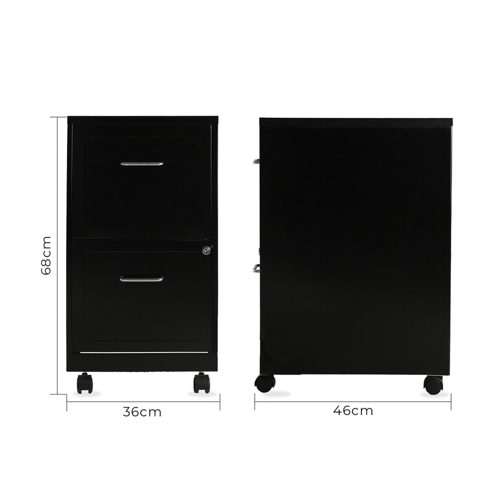 Archivero Metálico 2 gavetas Carta móvil 16251 Negro