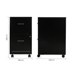 Archivero Metálico 2 gavetas Carta móvil 16251 Negro
