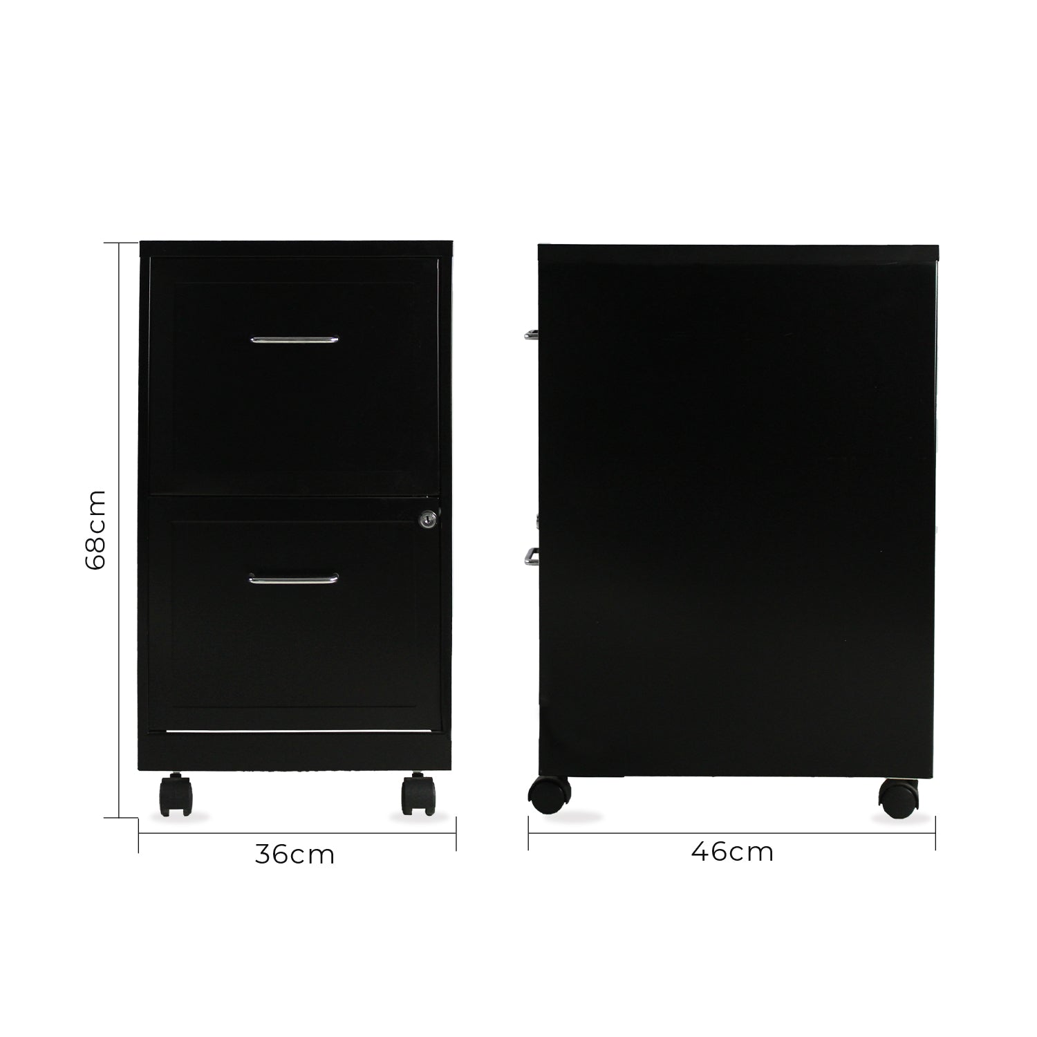 Archivero Metálico 2 gavetas Carta móvil 16251 Negro