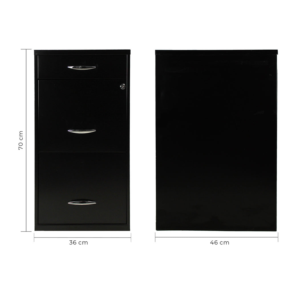 Archivero Metálico  2+1 gavetas Carta 17056 Negro