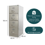 Archivero Metálico de 4 gavetas Oficio 14118 color Arena