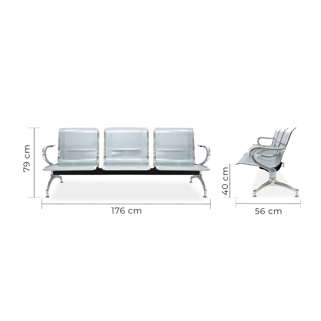 Banca De 3 Plazas Metálica