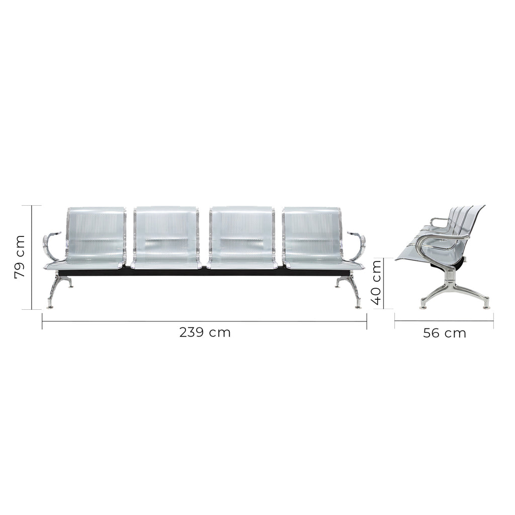 Banca De 4 Plazas Metálica