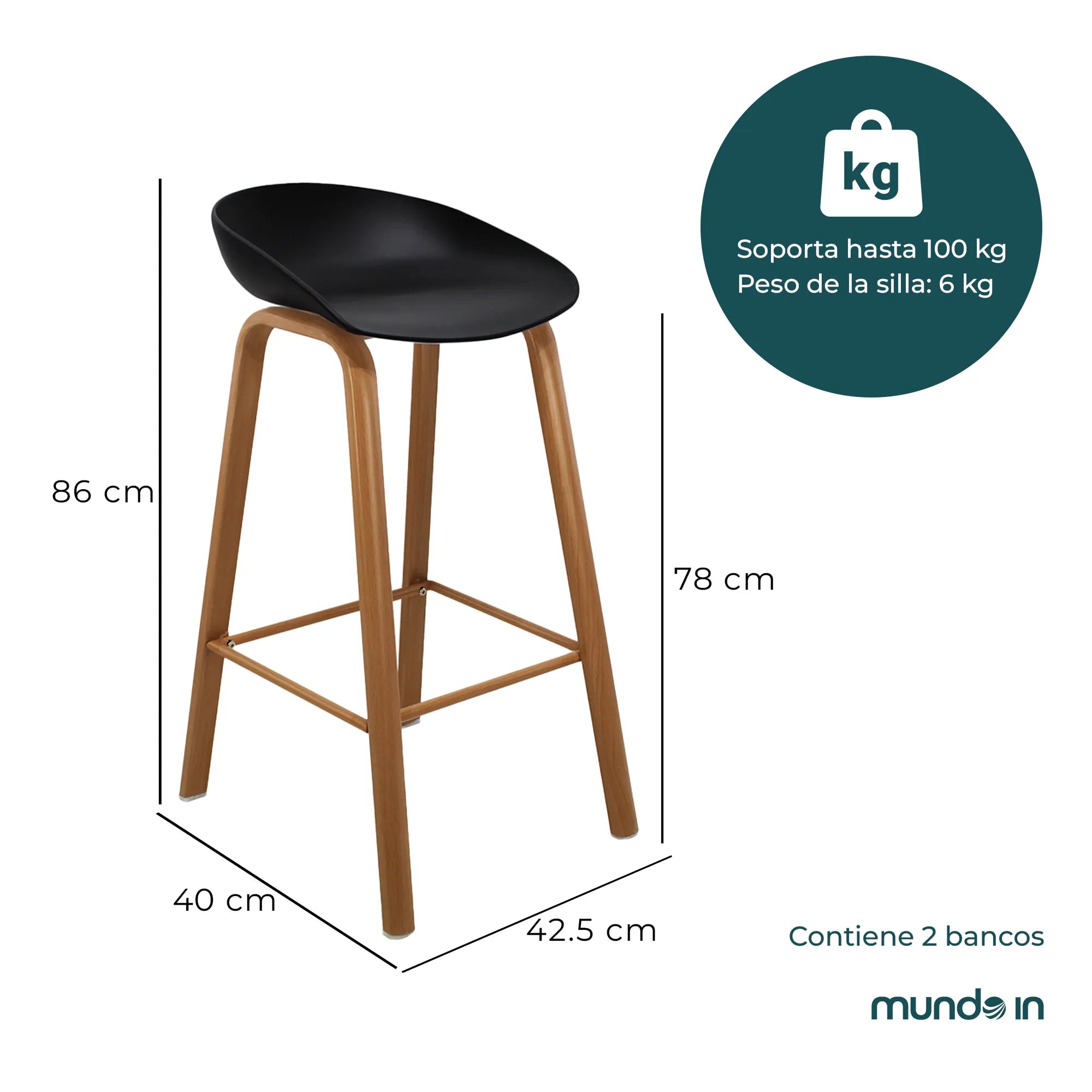 Set de 2 Bancos Altos Arezzo