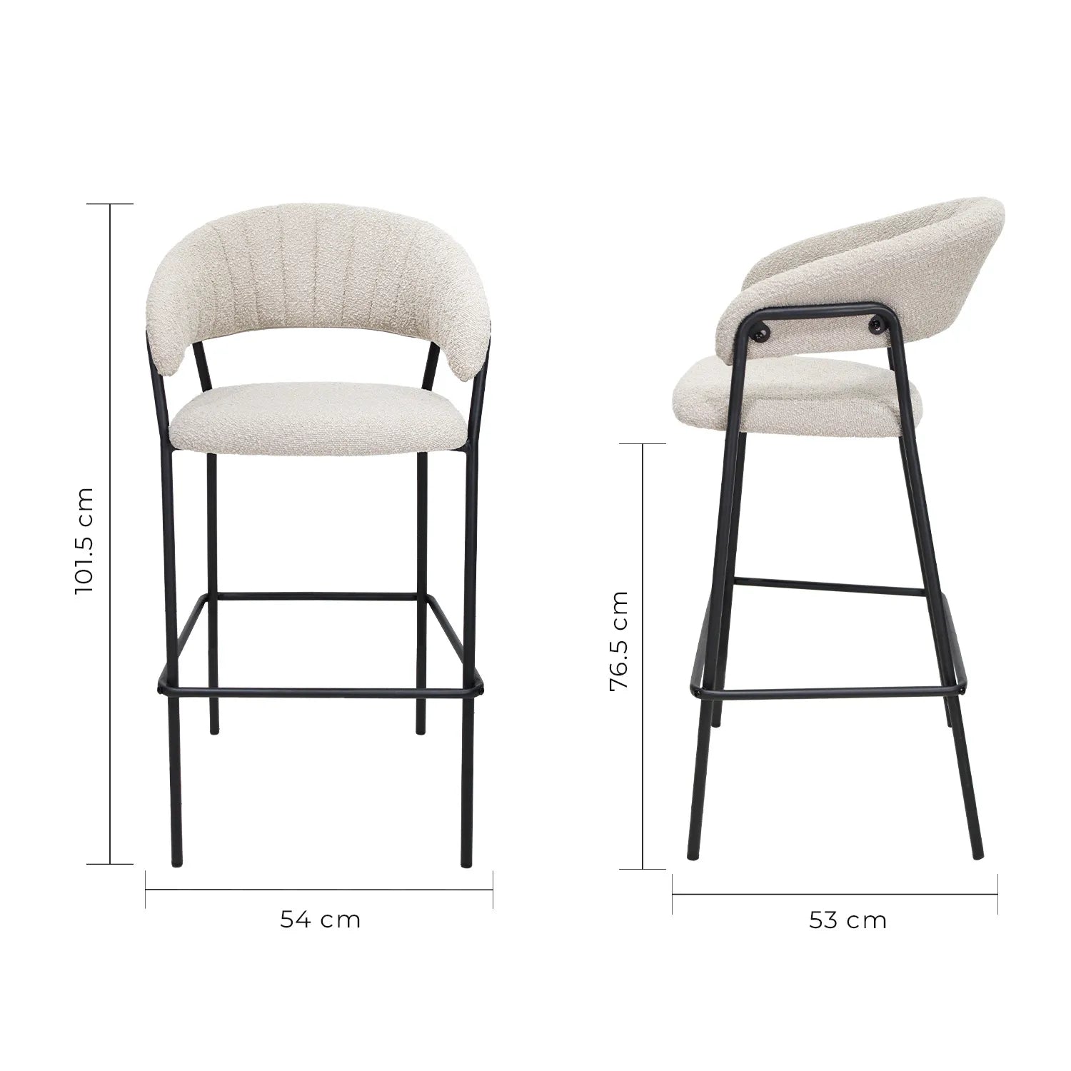 Set de 2 Bancos Caceres 75cm W29