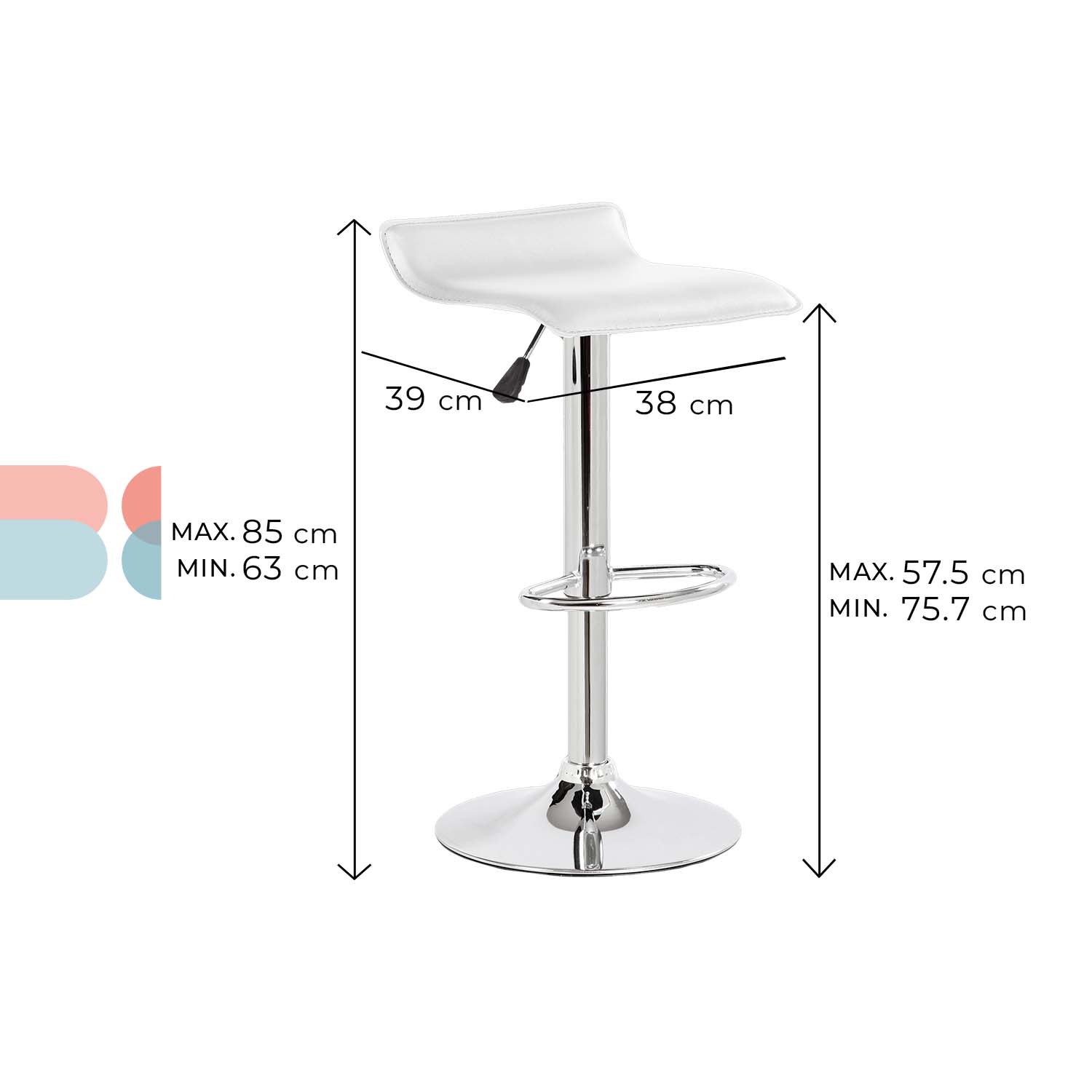 Set De 2 Bancos Altos Sion