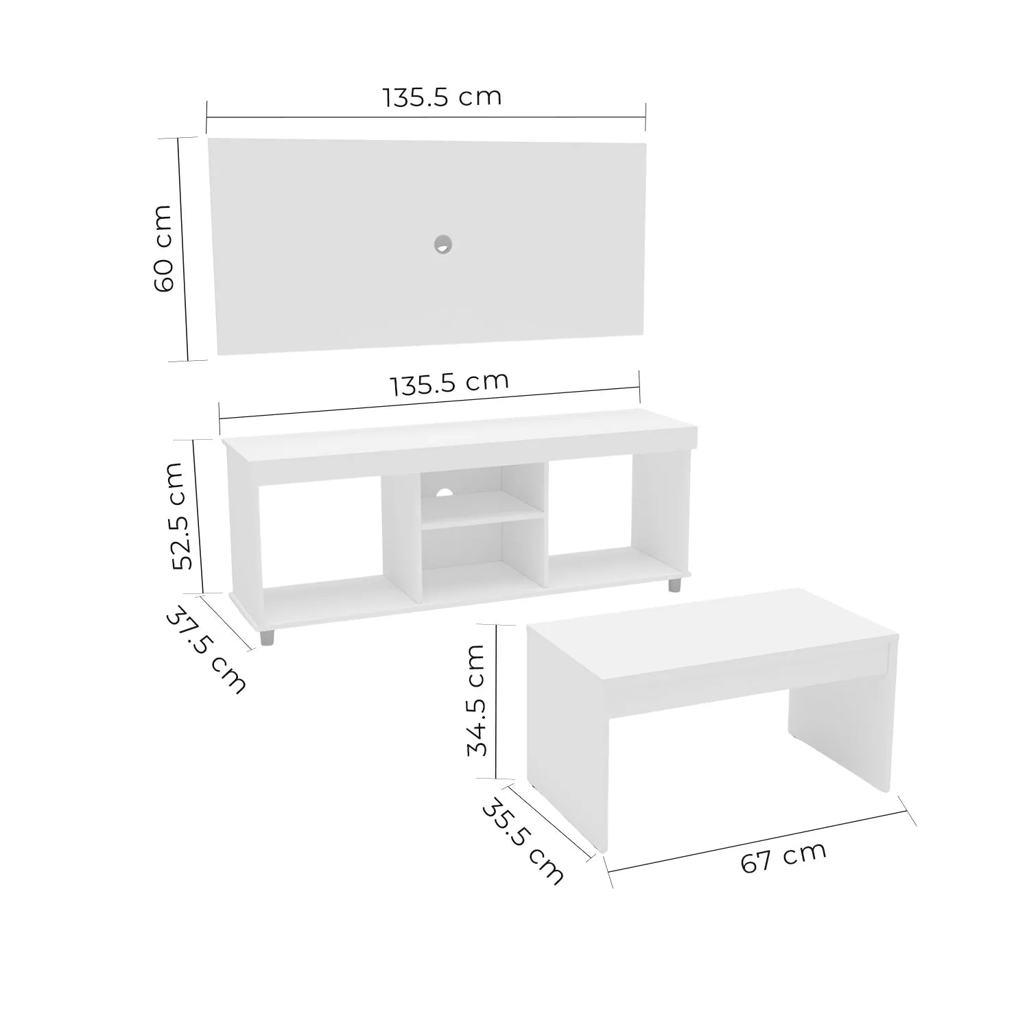 Mueble de Tv  / Mesa De Centro / Base Tv Turin