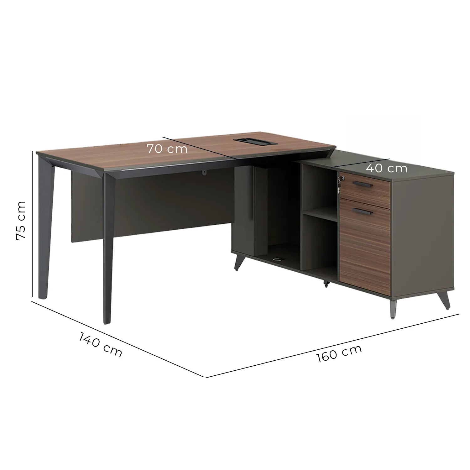 Escritorio ejecutivo Cracovia 160 Lateral