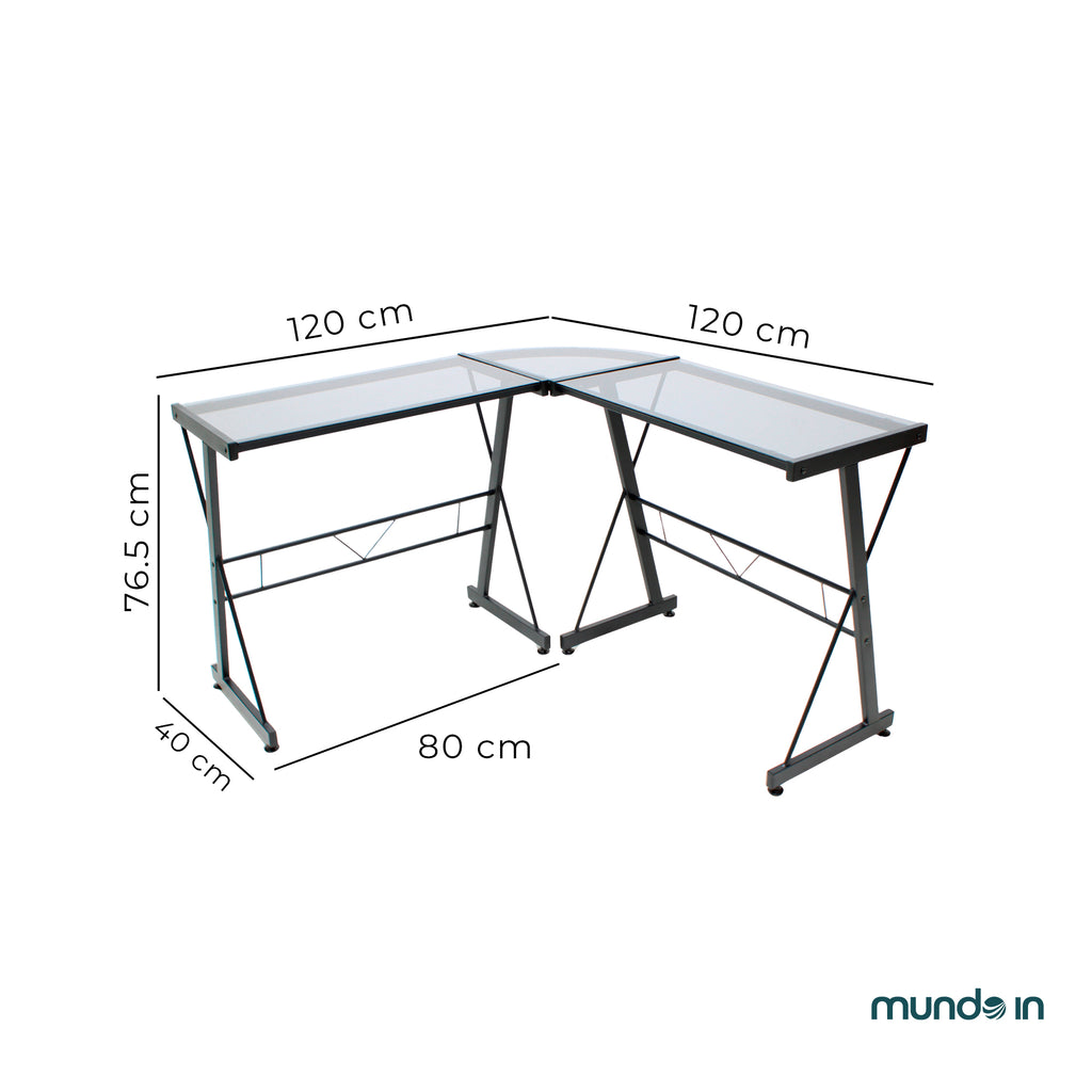 ESCRITORIO JM-909GN CRISTAL NEGRO