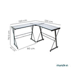 ESCRITORIO JM-909GN CRISTAL NEGRO