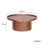 Mesa de centro Perak – Redonda en nogal y encino 80 cm