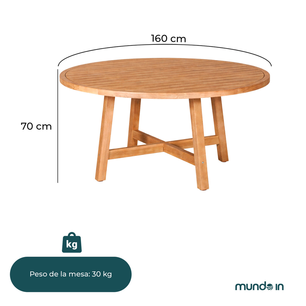 Mesa redonda para comedor Saona 150