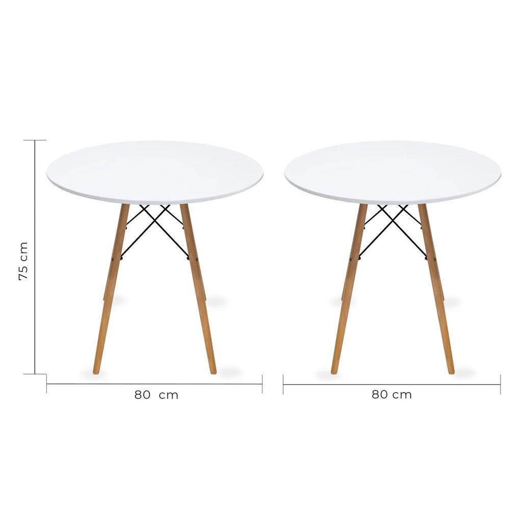 Comedor Mesa Oslo 80 Blanca + 4 Sillas Moura